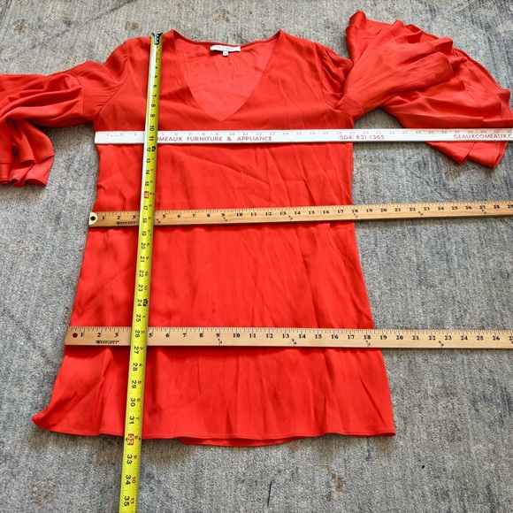 ALEXIS Vibrant Red Long Sleeve Dress Size Medium Sexy Trendy Fun Flirty Chic - Picture 6 of 7